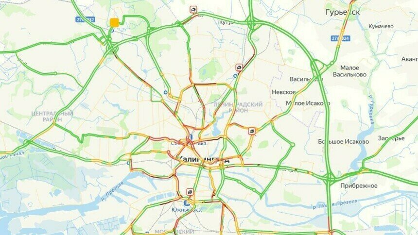 Калининград вечером в среду встал в 8-балльных пробках - Новости Калининграда