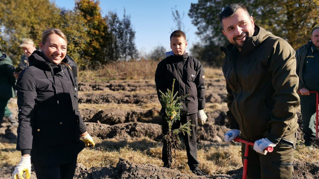 В Полесске волонтёры высадили 1200 саженцев ели