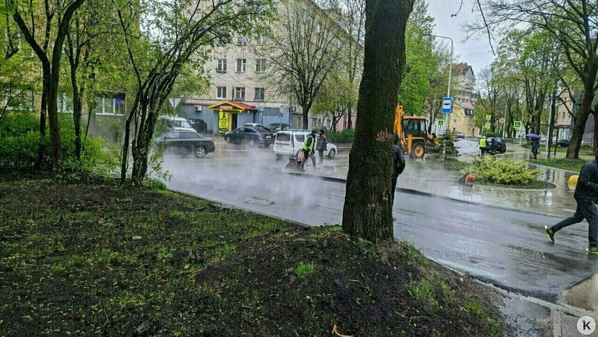 В Калининграде оштрафовали подрядчика, который делал ямочный ремонт в дождь со снегом - Новости Калининграда | Фото: Александр Подгорчук / Архив «Клопс»