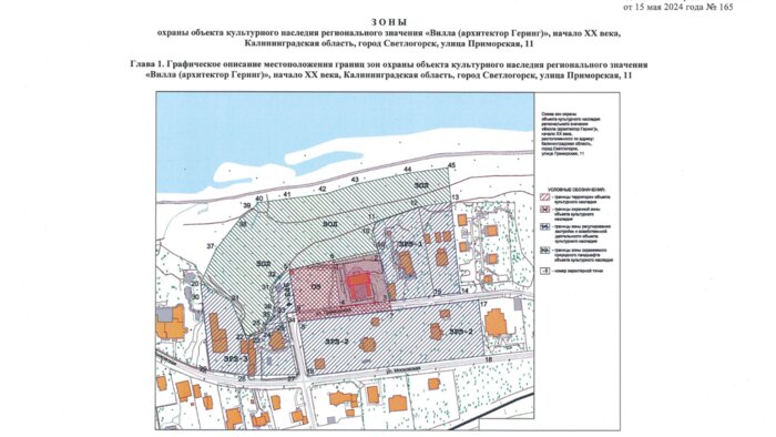 В Светлогорске возле старинной виллы на склоне у моря продумали охранную зону  - Новости Калининграда | Скриншот документа
