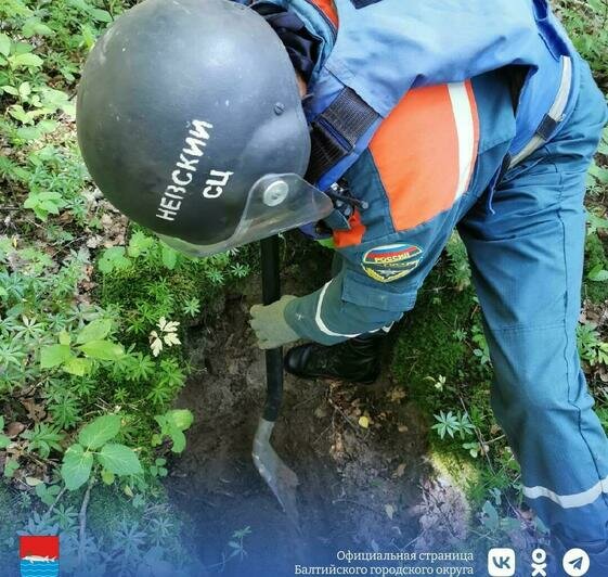 При разминировании леса около Балтийска нашли авиационные бомбы (фото) - Новости Калининграда | Фото: МЧС региона