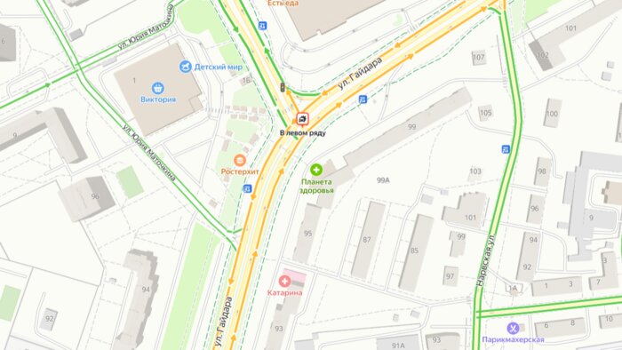 Утром в понедельник на пересечении улиц Согласия и Гайдара столкнулись два авто  - Новости Калининграда | Скриншот сервиса  «Яндекс Карты»