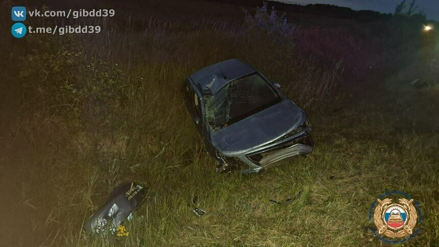 В Багратионовском районе машина вылетела с трассы в кювет, есть пострадавший   - Новости Калининграда | Фото: пресс-служба ГАИ региона