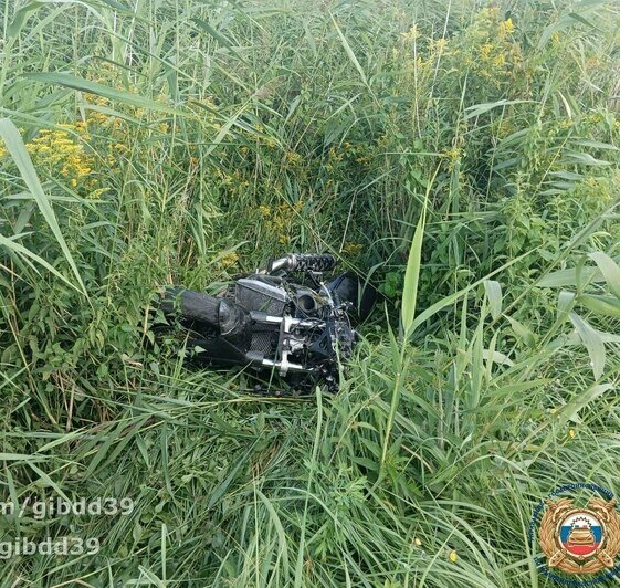 В Гурьевском районе микроавтобус пошёл на обгон и врезался в мотоцикл - Новости Калининграда | Фото: ГАИ региона