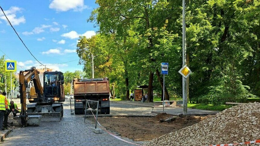 В Калининграде на проспекте Мира сняли брусчатку ради безопасности пешеходов - Новости Калининграда | Фото читателя