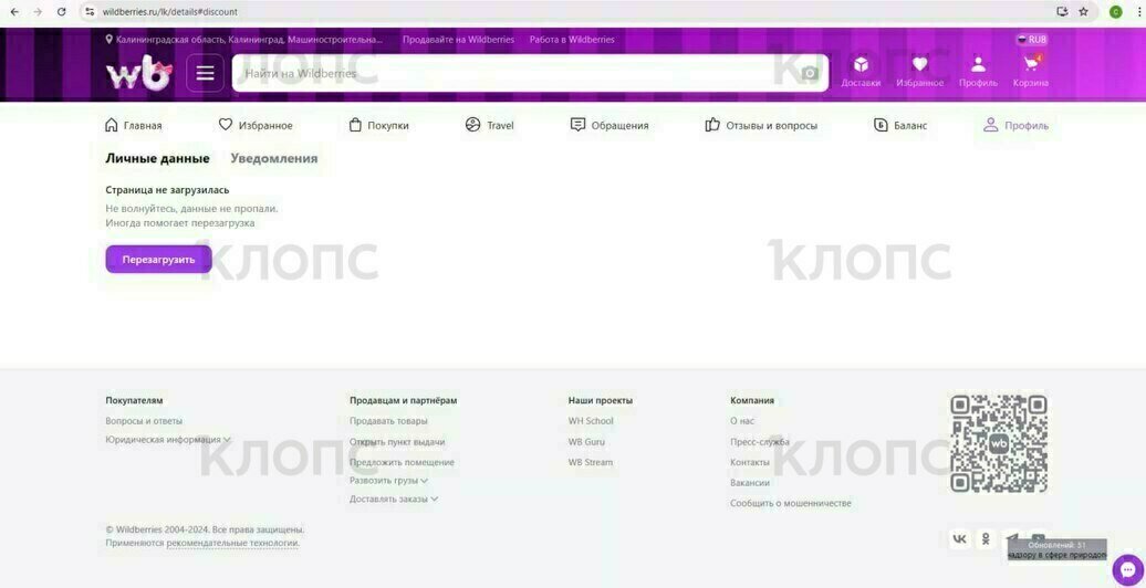 Калининградцы пожаловались на сбой в работе маркетплейса Wildberries (фото)  - Новости Калининграда | Фото: Светлана