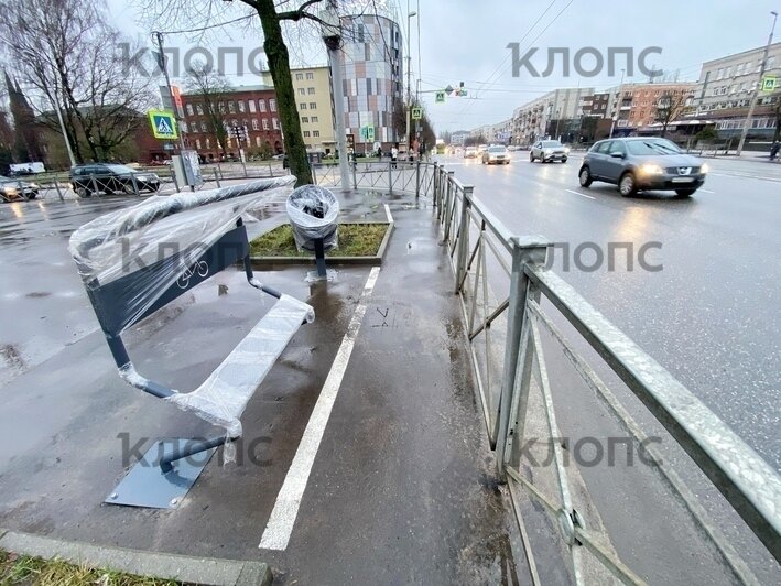 В Калининграде появились специальные остановки и урны с наклоном для велосипедистов (фото) - Новости Калининграда | Фото: Александр Подгорчук / «Клопс»