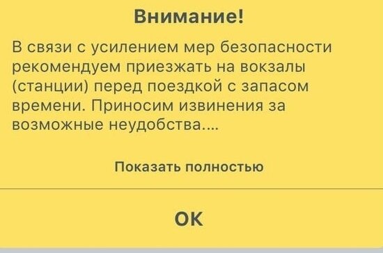 В РЖД призвали россиян приезжать на вокзалы с запасом времени из-за усиления мер безопасности    - Новости Калининграда | Скриншот из приложения РЖД