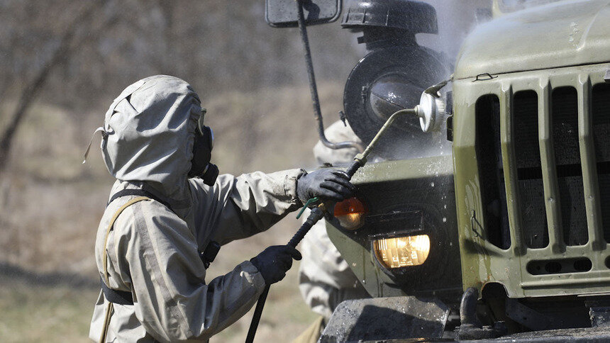 Оцепили участок и выставили посты: военные Балтфлота ликвидировали «техногенную аварию» на химзаводе - Новости Калининграда | Фото: пресс-служба Балтфлота