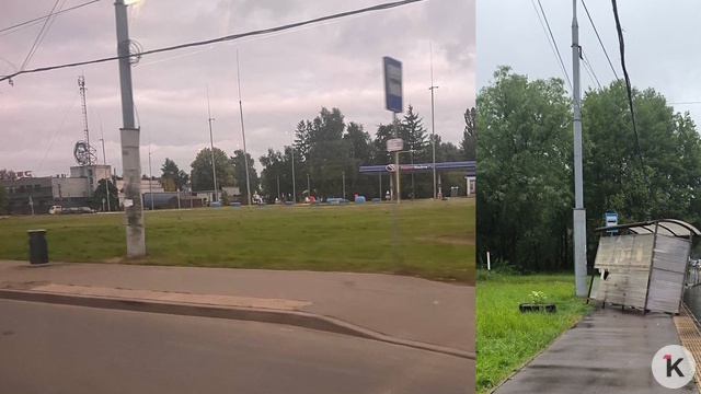 На проспекте Победы сдуло остановку — новый павильон мэрия обещает, но не сразу (фото)