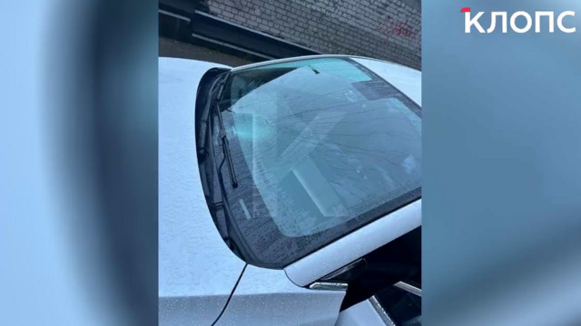 Калининградке изуродовали машину, бросив сверху в лобовое стекло бутылку с водой (фото)