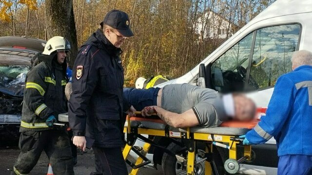 Водителя машины, столкнувшейся под Балтийском с грузовиком, из салона доставали спасатели (фото)