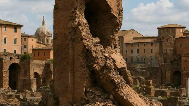 В Италии в самом центре Рима частично обвалился памятник архитектуры
