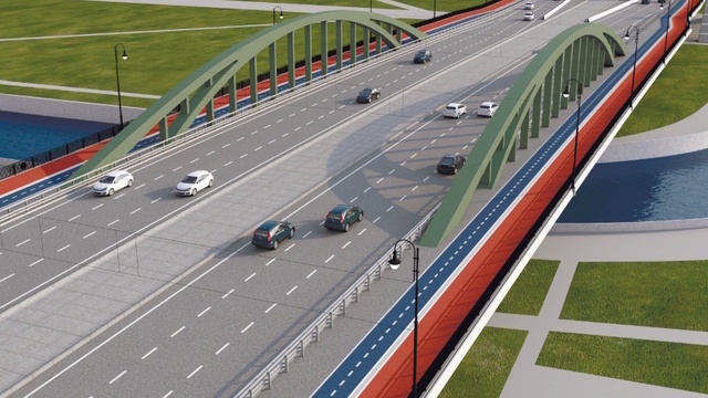 В Калининграде представили новую концепцию эстакадного моста с остановкой посредине (эскизы)