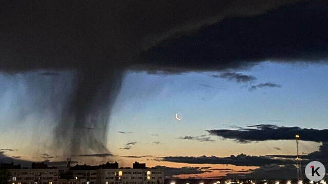 На рассвете над Калининградом навис таинственный чёрный вихрь (фото, видео)  