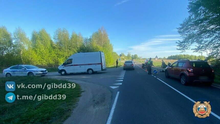 Под Зелёным Гаем водитель Audi не уступил дорогу мотоциклисту   - Новости Калининграда | Фото: Госавтоинспекция Калининградской области
