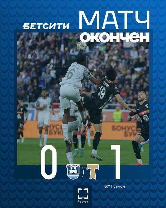Калининградская «Балтика» проиграла московскому «Торпедо» со счётом 0:1   - Новости Калининграда | Фото: телеграм-канал «Балтики»