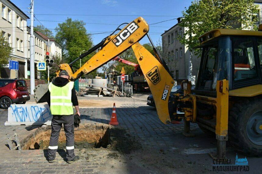 В районе «Вагонки» возвращают одностороннее движение | Фото: тг-канал Водоканал Калининградской области