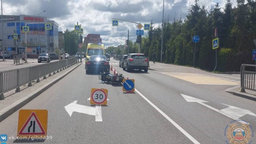 Водитель авто не уступил дорогу байкеру: в ГАИ рассказали подробности ДТП на Шатурской  - Новости Калининграда | Фото: ГАИ Калининградской области 