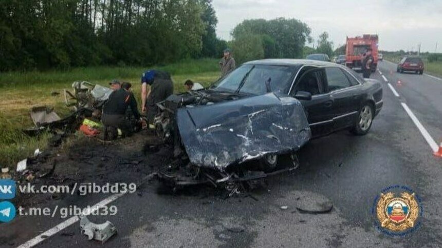 Под Гурьевском легковушка при обгоне врезалась во встречный автомобиль, водитель которого погиб на месте   - Новости Калининграда | Фото: Госавтоинспекция Калининградской области