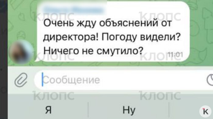 «Погоду видели? Ничего не смутило?»: подробности о ЧП с мальчиком в детском саду в Калининграде (видео)  - Новости Калининграда | Скриншот сообщения из родительского чата 