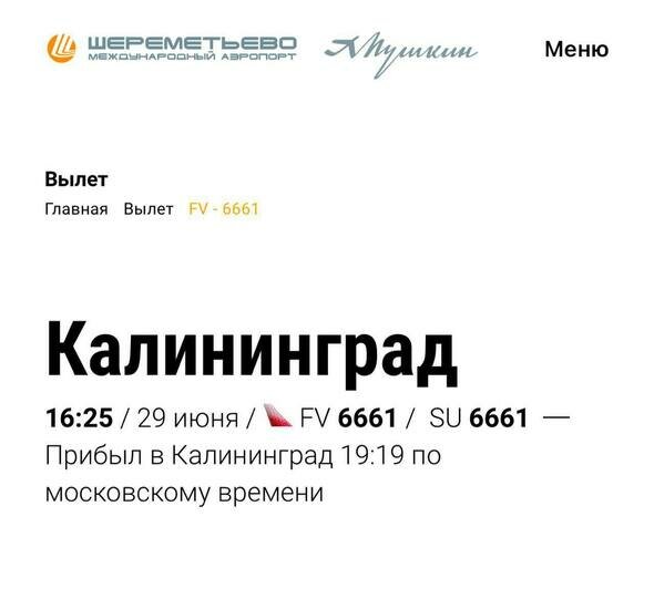 Развернулся на половине пути: самолёт не смог долететь до Калининграда и вернулся в Шереметьево - Новости Калининграда | Фото: онлайн-табло аэропортов