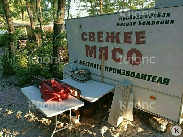 Мусор, грязная палета и две туши мяса: калининградцев возмутили торговые палатки, которые появились в Куликово (фото) - Новости Калининграда | Фото: очевидец