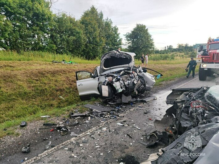 В Неманском районе Nissan выехал на встречную полосу и врезался в Chery (фото, видео) - Новости Калининграда | Фото: ГУ МЧС России По Калининградской области