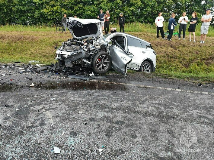 В Неманском районе Nissan выехал на встречную полосу и врезался в Chery (фото, видео) - Новости Калининграда | Фото: ГУ МЧС России По Калининградской области