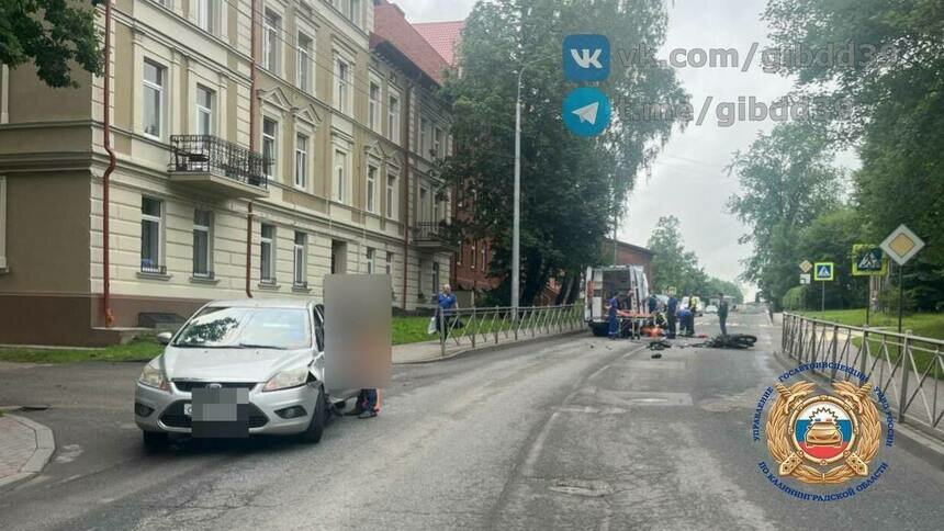 В Черняховске мотоциклист на встречке врезался в Ford и попал в больницу   - Новости Калининграда | Фото: Госавтоинспекция Калининградской области