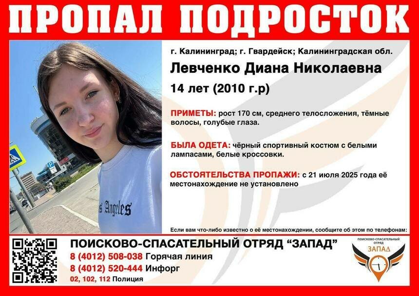 В Калининградской области ищут 14-летнюю девочку, пропавшую сутки назад - Новости Калининграда | Фото: ПСО «Запад»