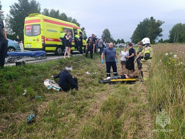 Погибло два человека, троих госпитализировали: в Багратионовском округе произошло смертельное ДТП - Новости Калининграда | Фото: МЧС России