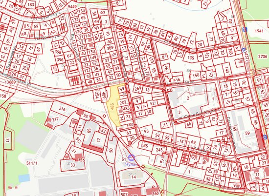 В микрорайоне Космодемьянского выделили землю под общежитие и культурно-досуговый центр для рабочих  - Новости Калининграда | Иллюстрация: кадастровая карта России 