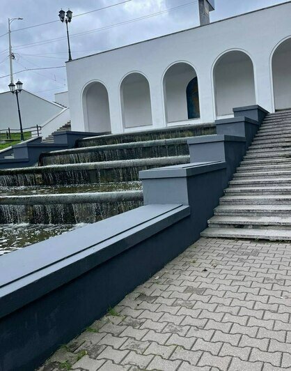 На Нижнем озере отремонтировали каскады Замкового пруда (фото) - Новости Калининграда | Фото: телеграм-канал Елены Дятловой