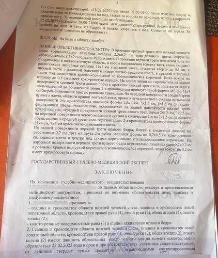 Документы, свидетельствующие о причинении вреда женщине. | Фото: предоставила Мария