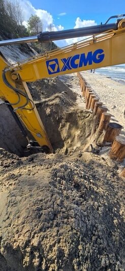 740 из 996 свай уже установлено: берегоукрепительные сооружения в восточной части Зеленоградска готовы на 32% (фото) - Новости Калининграда | Фото: ГБУ КО «Балтберегозащита»