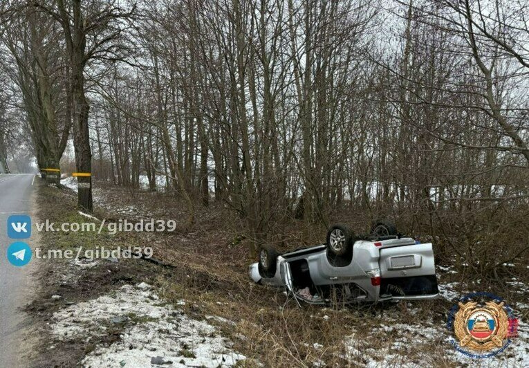 По дороге на Зеленоградск Mercedes выскочил на встречку и заставил Toyota кувыркаться (фото) - Новости Калининграда | Фото: Госавтоинспекция Калининградской области