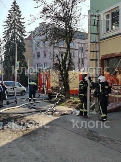 Спасатели лезут в окно: на Коммунальной произошёл пожар в жилом доме (фото, видео) - Новости Калининграда | Фото: очевидец