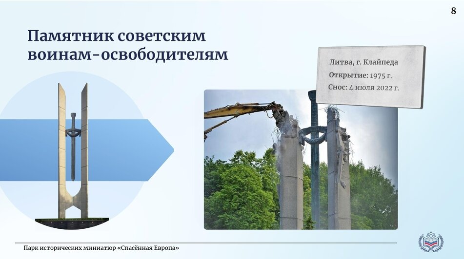 Памятники, которые появятся в Калининграде в виде миниатюр | Скриншот презентации, показанной на совете по культуре