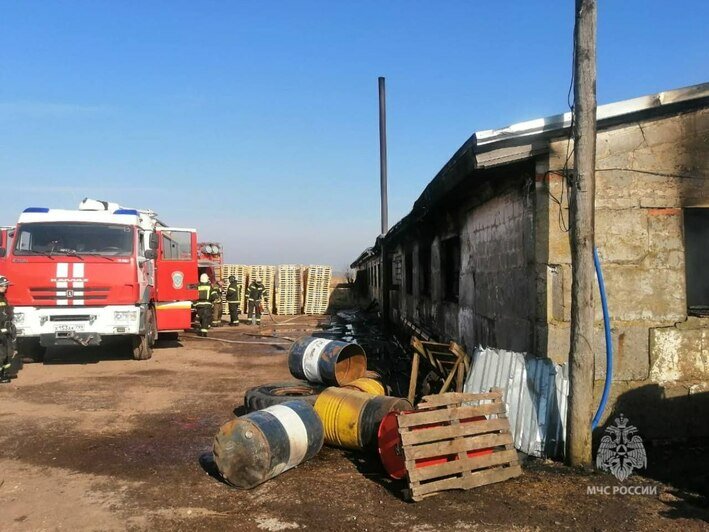В Краснознаменском районе пожарные спасли цех от огня - Новости Калининграда | Фото: МЧС России