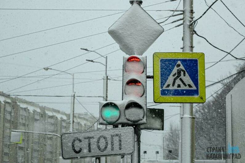 Субботний снегопад в Калининграде 