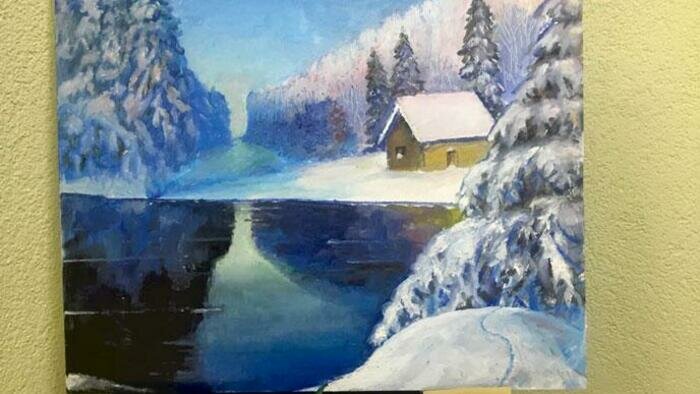 Бывший военный любит  рисовать и оживлять воду