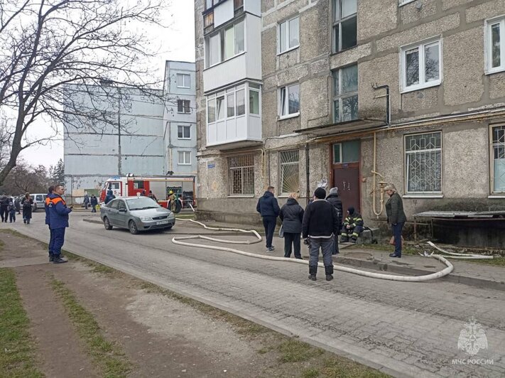 На Алданской в подвале пятиэтажки загорелся мусор, пациентов поликлиники эвакуировали - Новости Калининграда | Фото: МЧС Калининградской области 