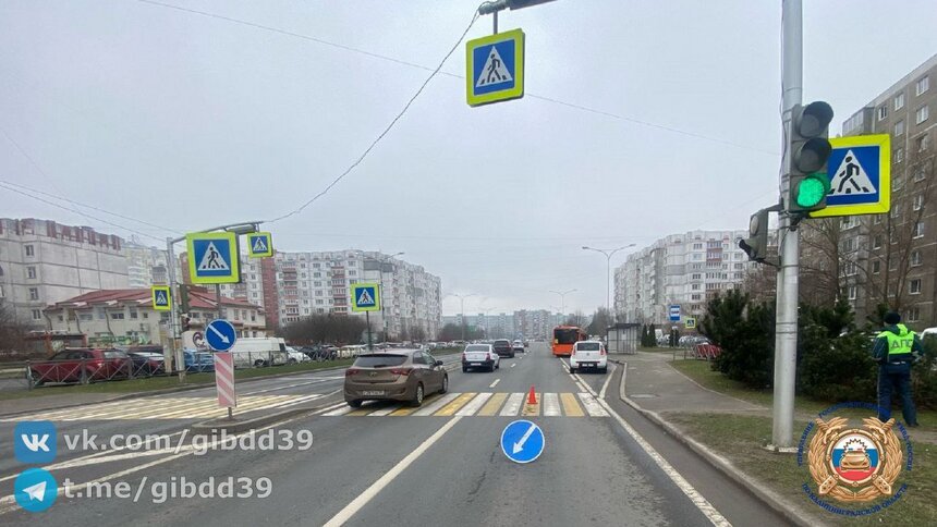 В ГАИ уточнили информацию об аварии на Сельме, где легковушка сбила подростка на переходе - Новости Калининграда | Фото: ГАИ Калининградской области 