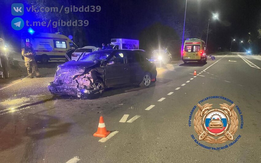 Водители двух авто не поделили дорогу на перекрёстке Докука и Советского проспекта, есть пострадавшие  - Новости Калининграда | Фото: ГАИ Калининградской области 