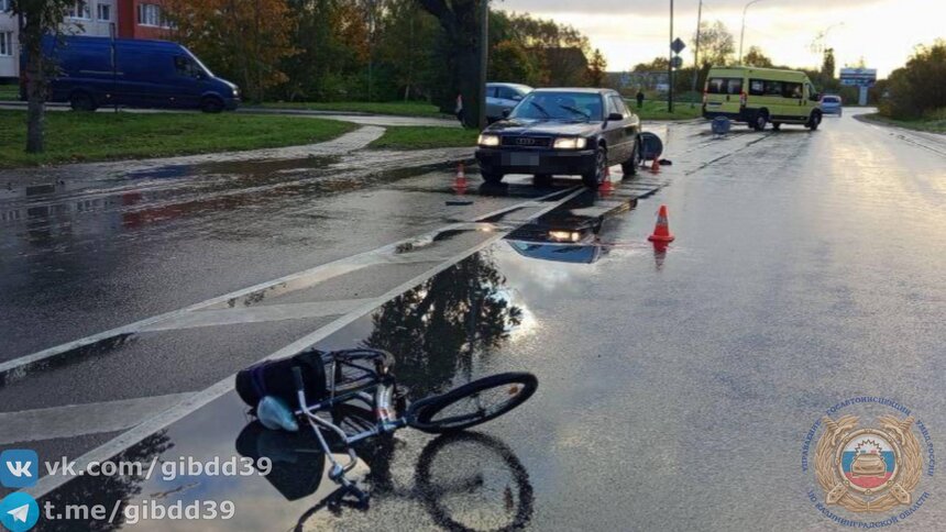 В Черняховске на Гусевском шоссе водитель автомобиля сбил велосипедиста  - Новости Калининграда | Фото: ГАИ Калининградской области 