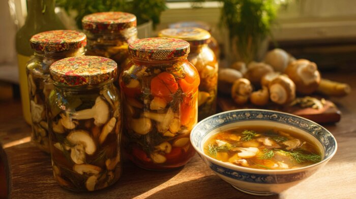 Выручат за неделю до зарплаты. 3 банки с грибами, которые зимой решат проблему ужина - Новости Калининграда | Иллюстрация: Алиса Игонина / «Клопс»