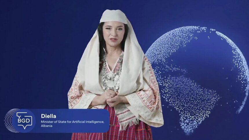 В Албании забеременела первая ИИ-министр Диэлла, она ждёт 83 ребёнка  - Новости Калининграда | Иллюстрация: скриншот видео на YouTube-канале премьер-министра Албании Эди Рама