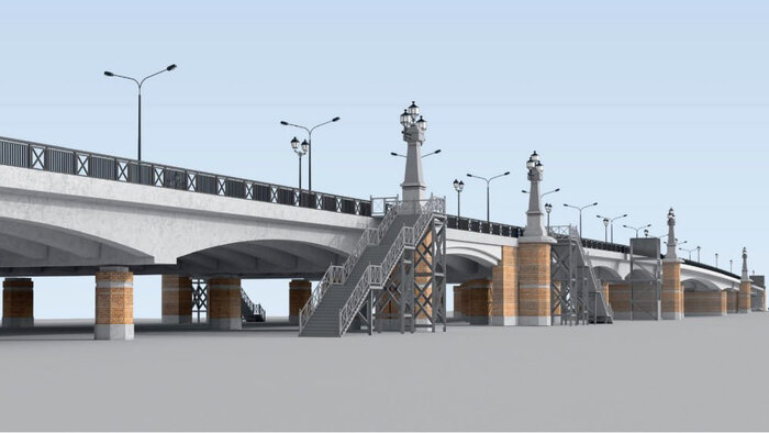 Подрядчик - ОАО «Институт Гипростроймост» - представил весной свои идеи по проекту: расширить мост с 20 до 27 метров, сделать там велодорожки. Калининградские архитекторы сочли это предложение обычным, не для центра города    | Фото: проект из тг-канала администрации Калининграда
