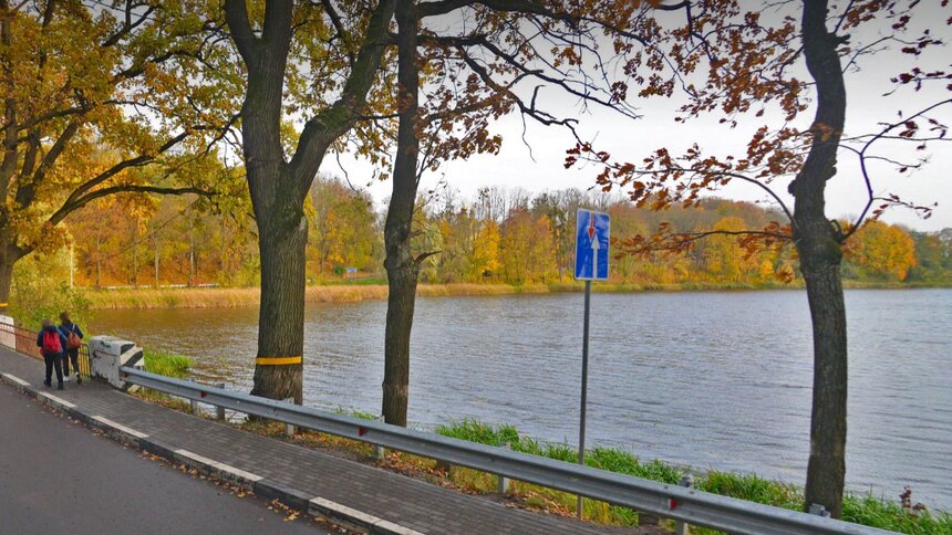 В Железнодорожном определились, как очистить пруд и не повредить многочисленные памятники - Новости Калининграда | Скриншот сервиса  «Яндекс Карты»